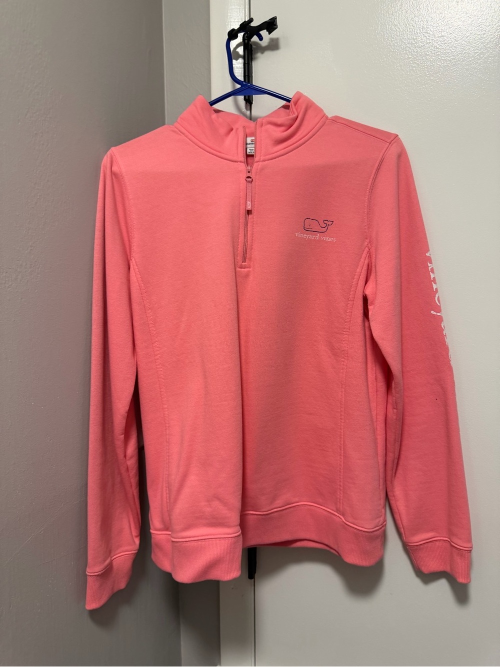 Vineyard Vines Coral Pink Quarter-Zip Pullover
